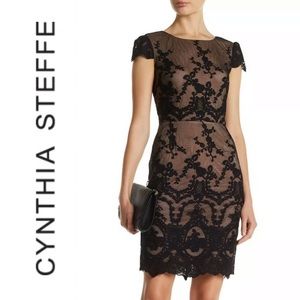 Cynthia Steffe Black Lace Cocktail Dress Size 6
